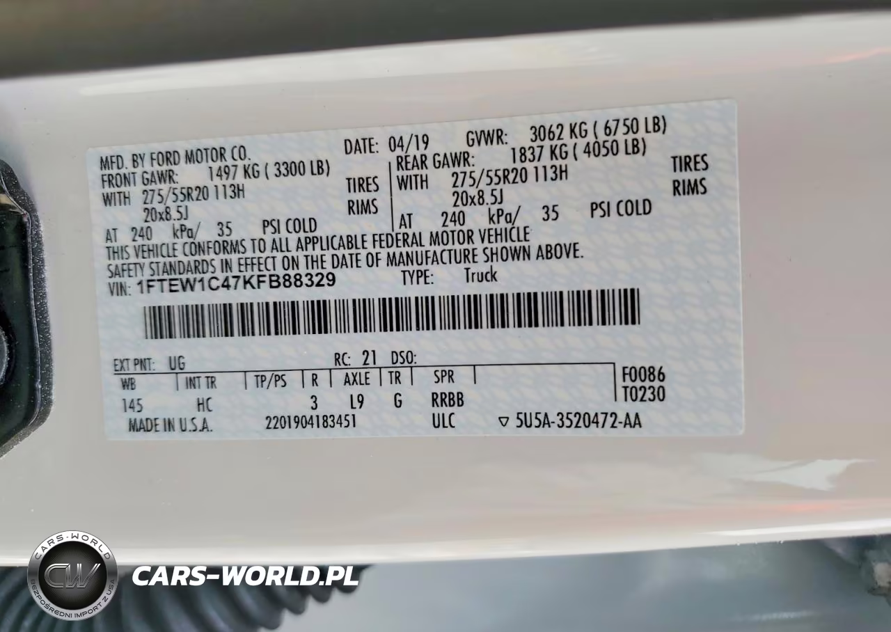 2019 Ford F150 Supercrew VIN:1FTEW1C47KFB88329 - 12