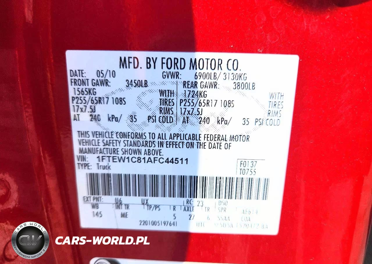 2010 Ford F150 Supercrew VIN:1FTEW1C81AFC44511 - 13
