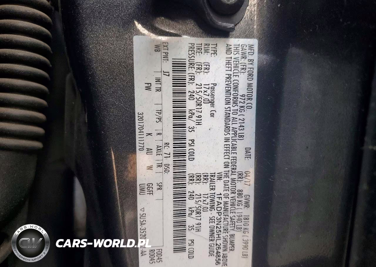 2017 Ford Focus Titanium VIN:1FADP3N25HL264856 - 12