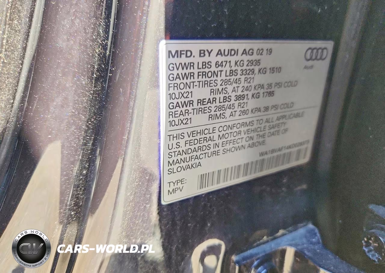 2019 Audi Q8 Premium Plus VIN:WA1BVAF14KD028373 - 13