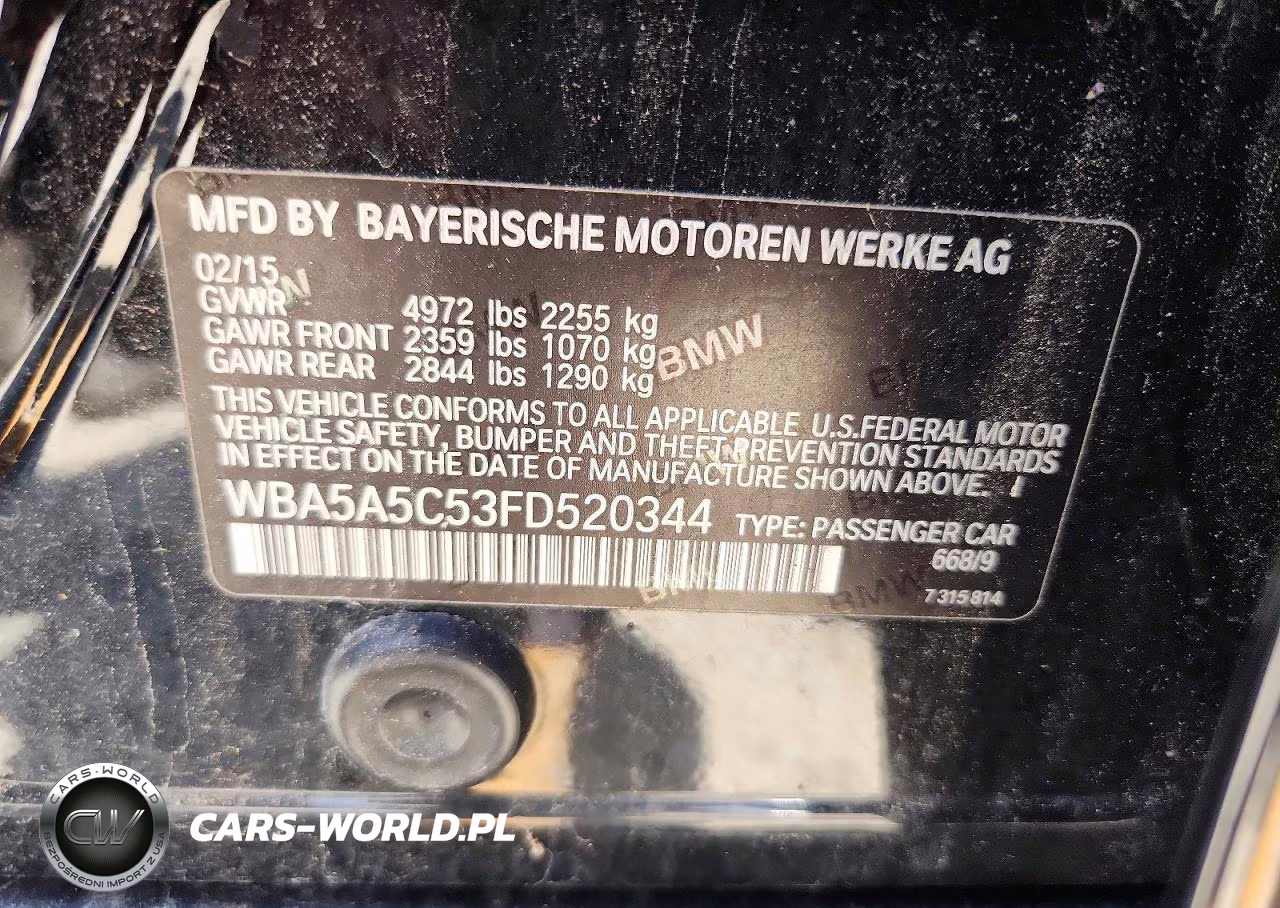 2015 BMW 528 I VIN:WBA5A5C53FD520344 - 12