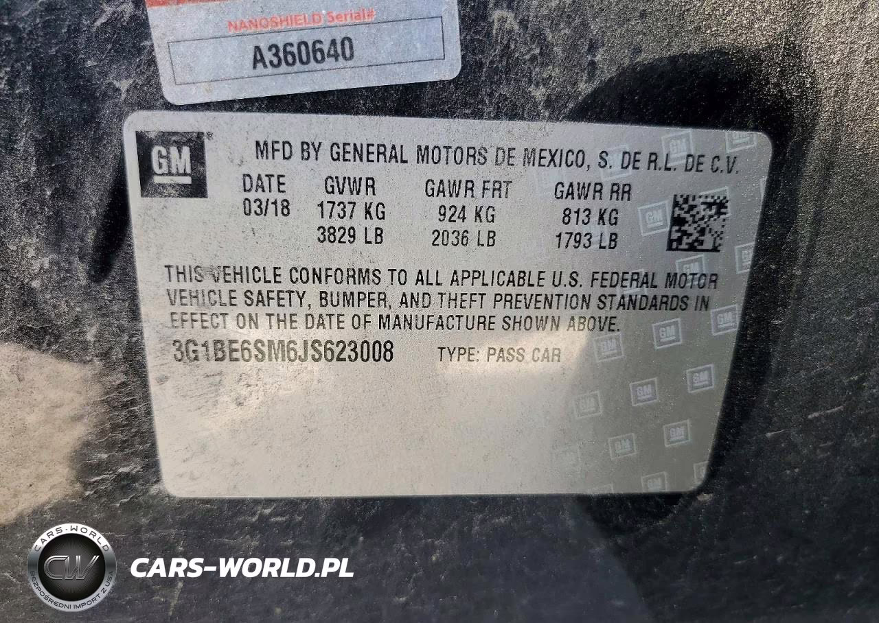 2018 Chevrolet Cruze Lt VIN:3G1BE6SM6JS623008 - 13