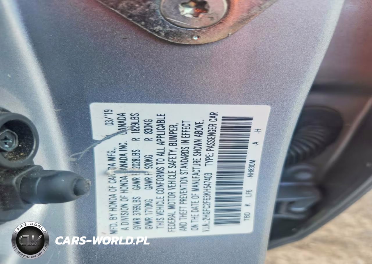 2019 Honda Civic Lx VIN:2HGFC2F63KH547403 - 12