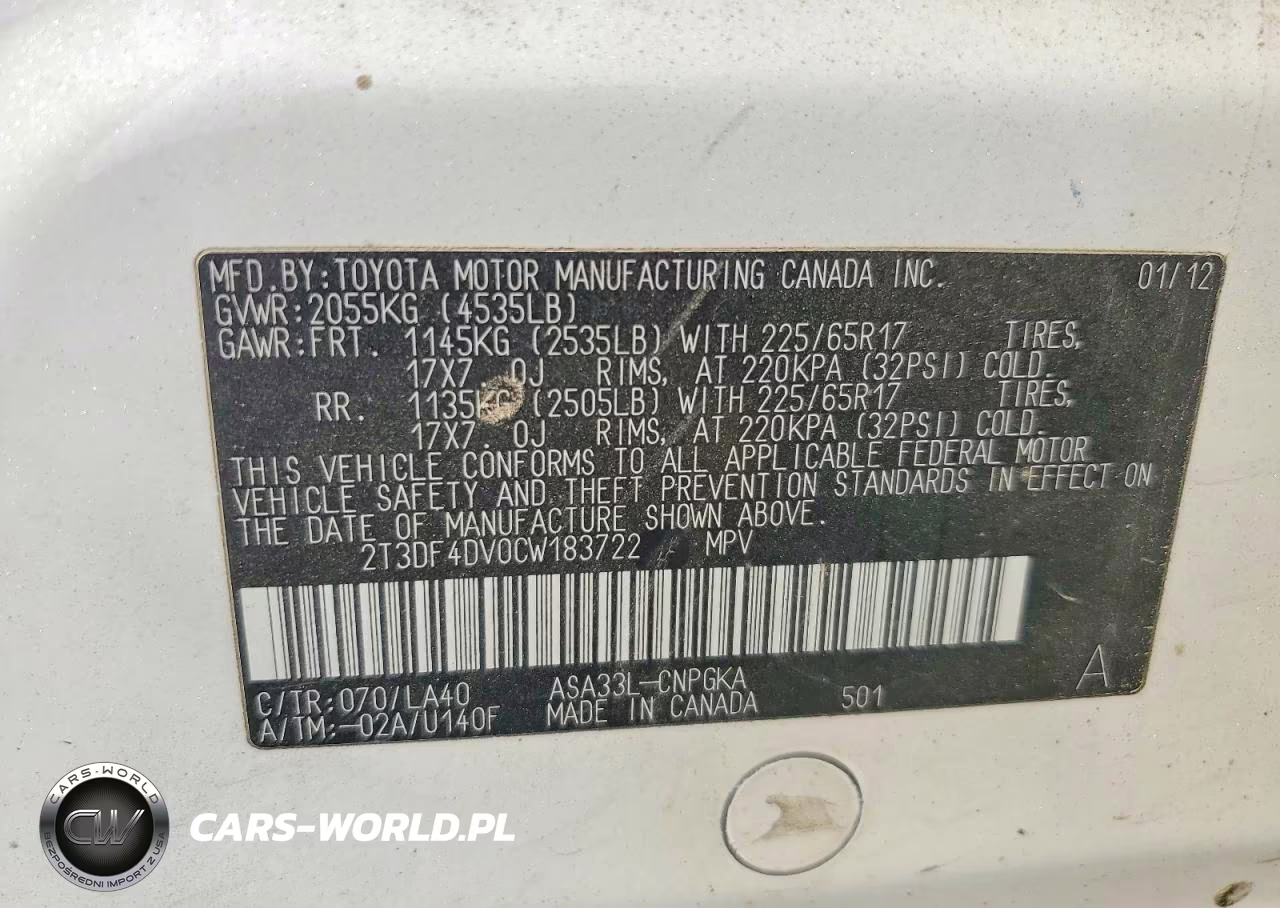2012 Toyota Rav4 Limited VIN:2T3DF4DV0CW183722 - 13