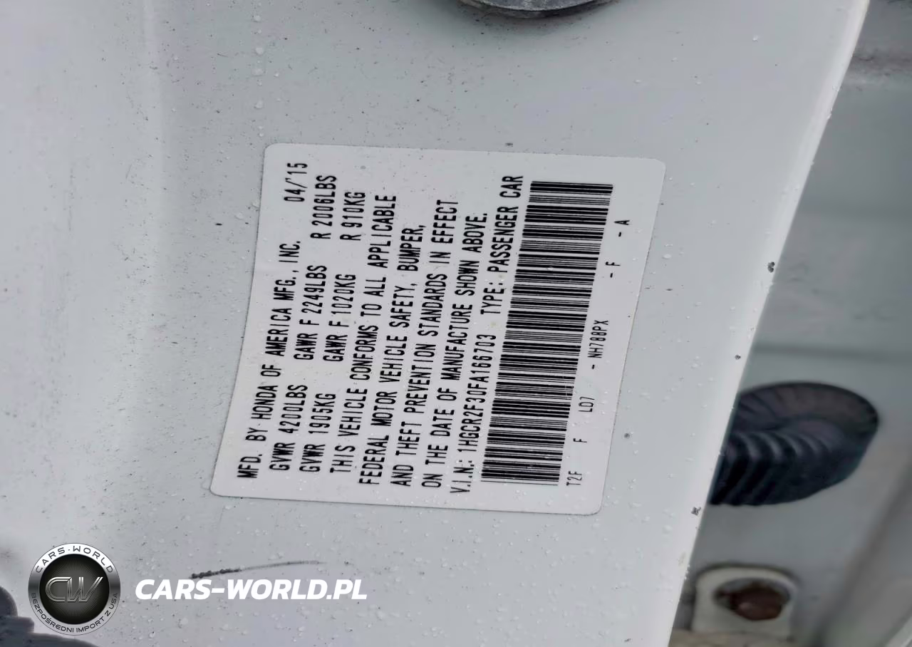2015 Honda Accord Lx VIN:1HGCR2F30FA166703 - 12