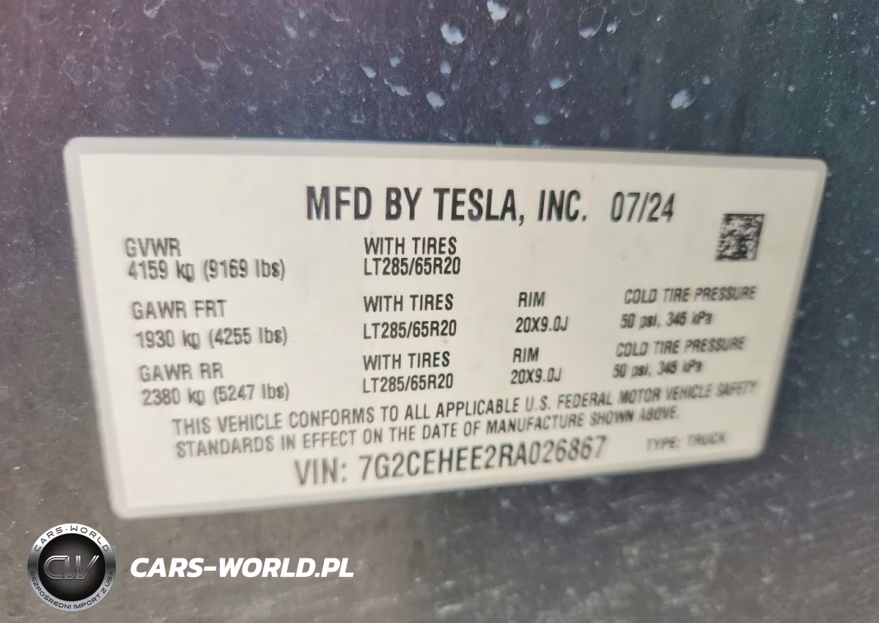 2024 Tesla Cybertruck VIN:7G2CEHEE2RA026867 - 12