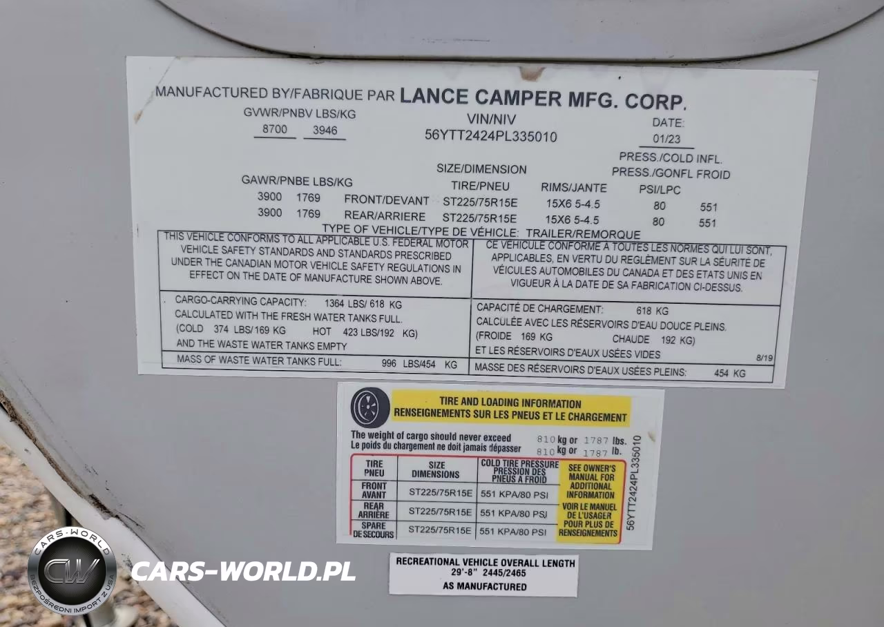 2023 Lance Camper VIN:56YTT2424PL335010 - 10