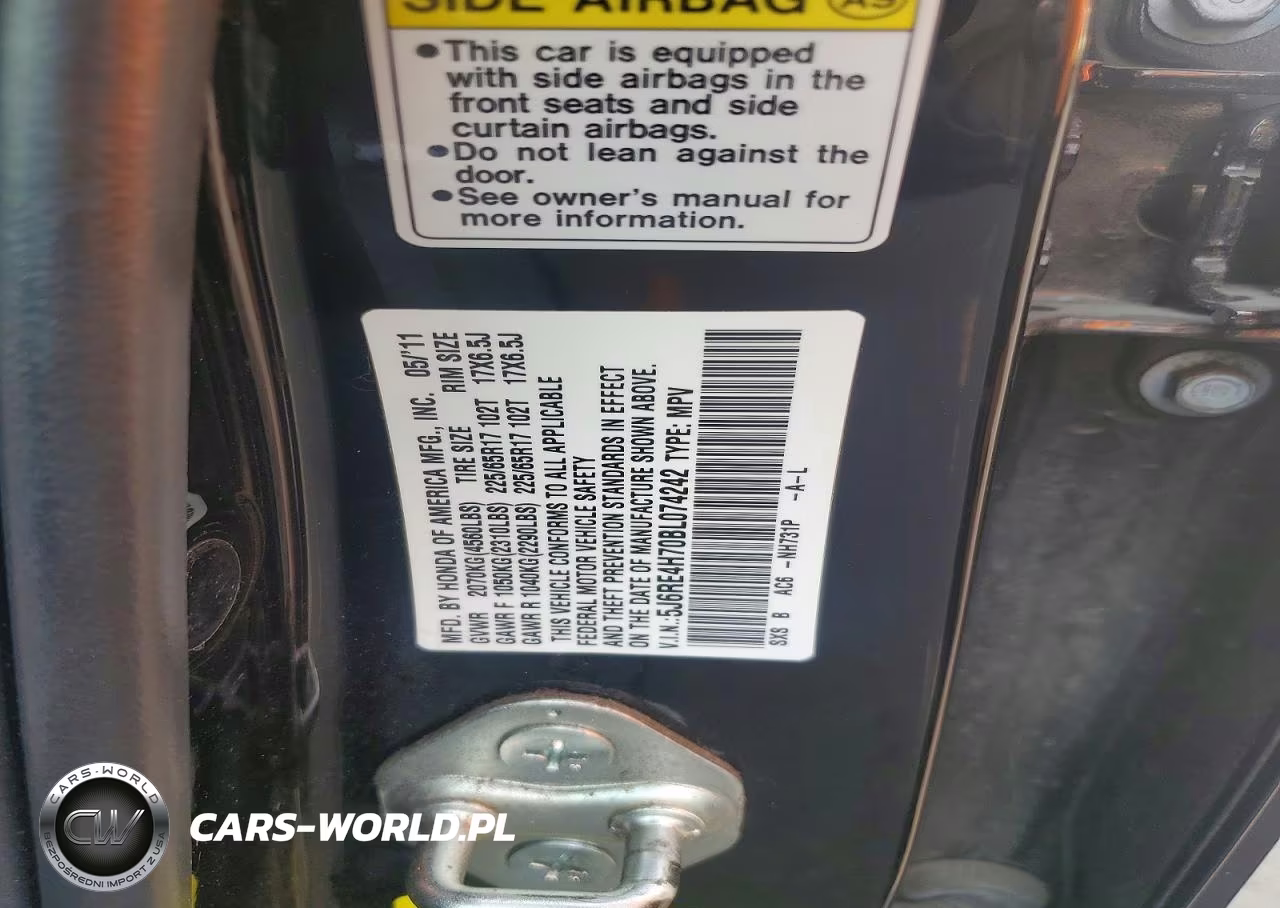 2011 Honda Cr-V Exl VIN:5J6RE4H70BL074242 - 13