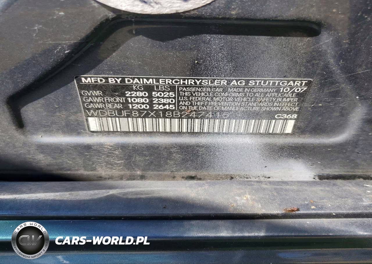 2008 Mercedes-Benz E 350 4Matic VIN:WDBUF87X18B247415 - 12