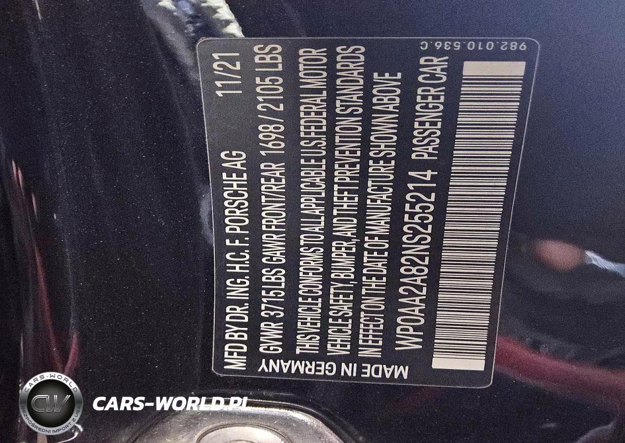 2022 Porsche Cayman Base VIN:WP0AA2A82NS255214 - 12
