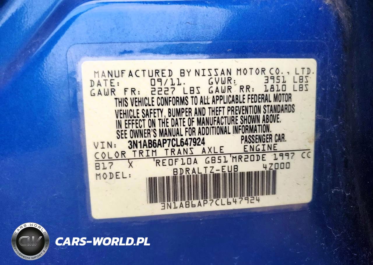 2012 Nissan Sentra 2.0 VIN:3N1AB6AP7CL647924 - 13