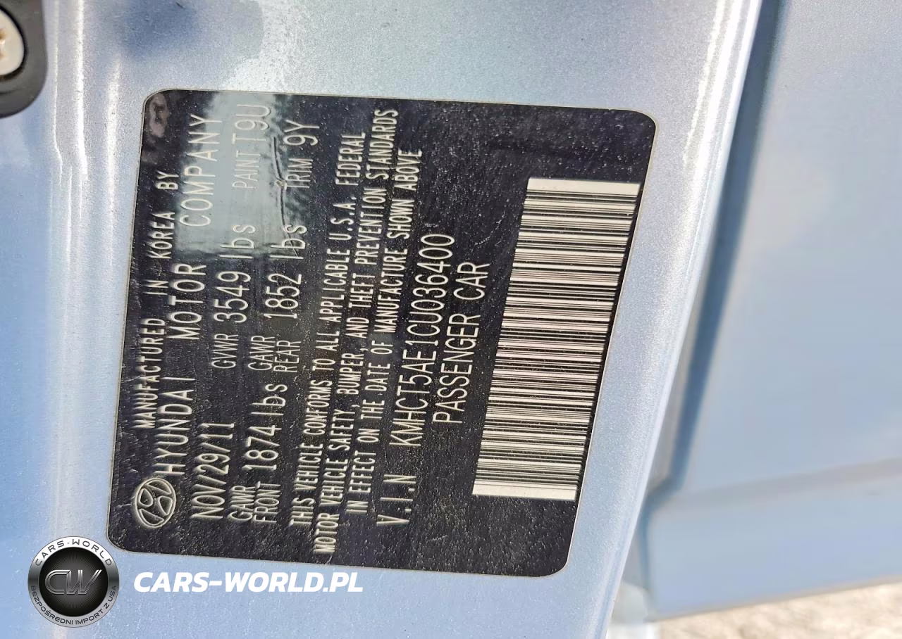 2012 Hyundai Accent Gs VIN:KMHCT5AE1CU036400 - 12