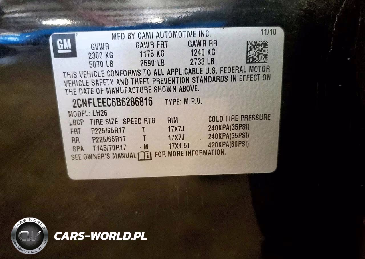 2011 Chevrolet Equinox Lt VIN:2CNFLEEC6B6286816 - 12