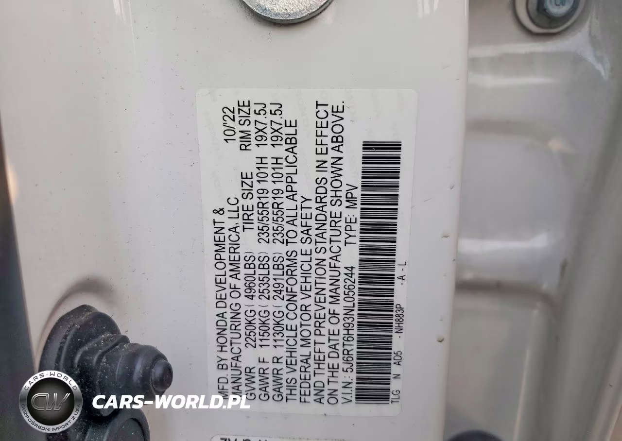 2022 Honda Cr-V VIN:5J6RT6H93NL056244 - 14
