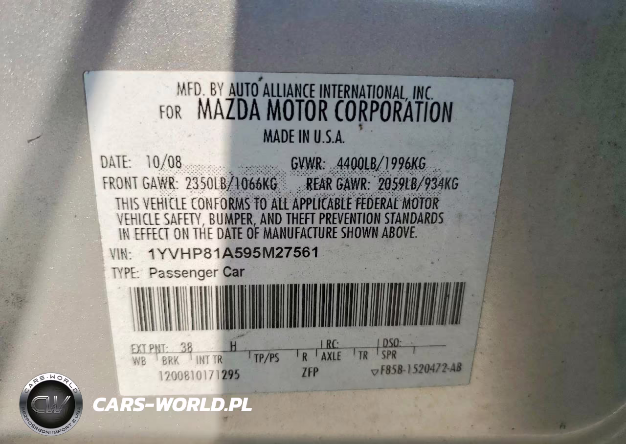 2009 Mazda 6 I VIN:1YVHP81A595M27561 - 13