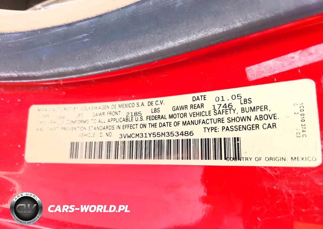 2005 Volkswagen New Beetle Gls VIN:3VWCM31Y55M353486 - 12