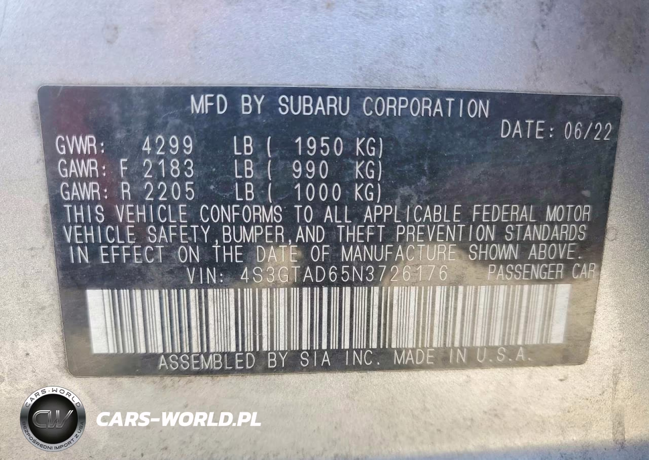 2022 Subaru Impreza Premium VIN:4S3GTAD65N3726176 - 12