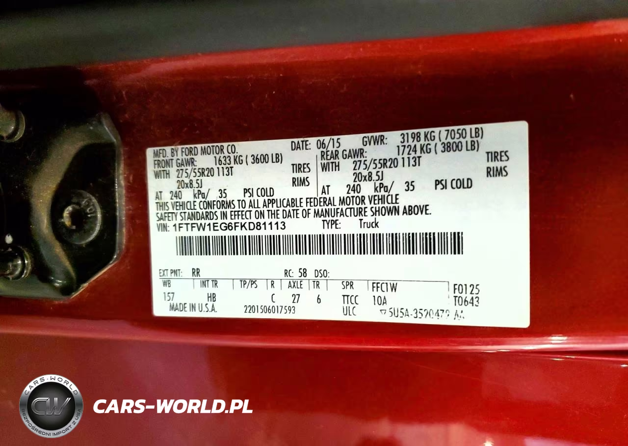 2015 Ford F150 Supercrew VIN:1FTFW1EG6FKD81113 - 12