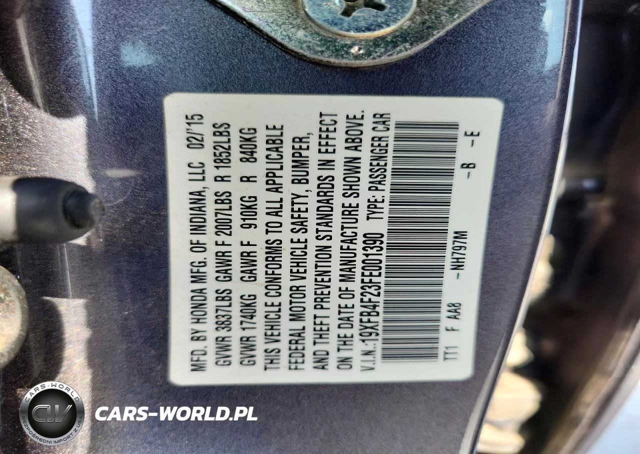 2015 Honda Civic Hybrid VIN:19XFB4F23FE001390 - 12