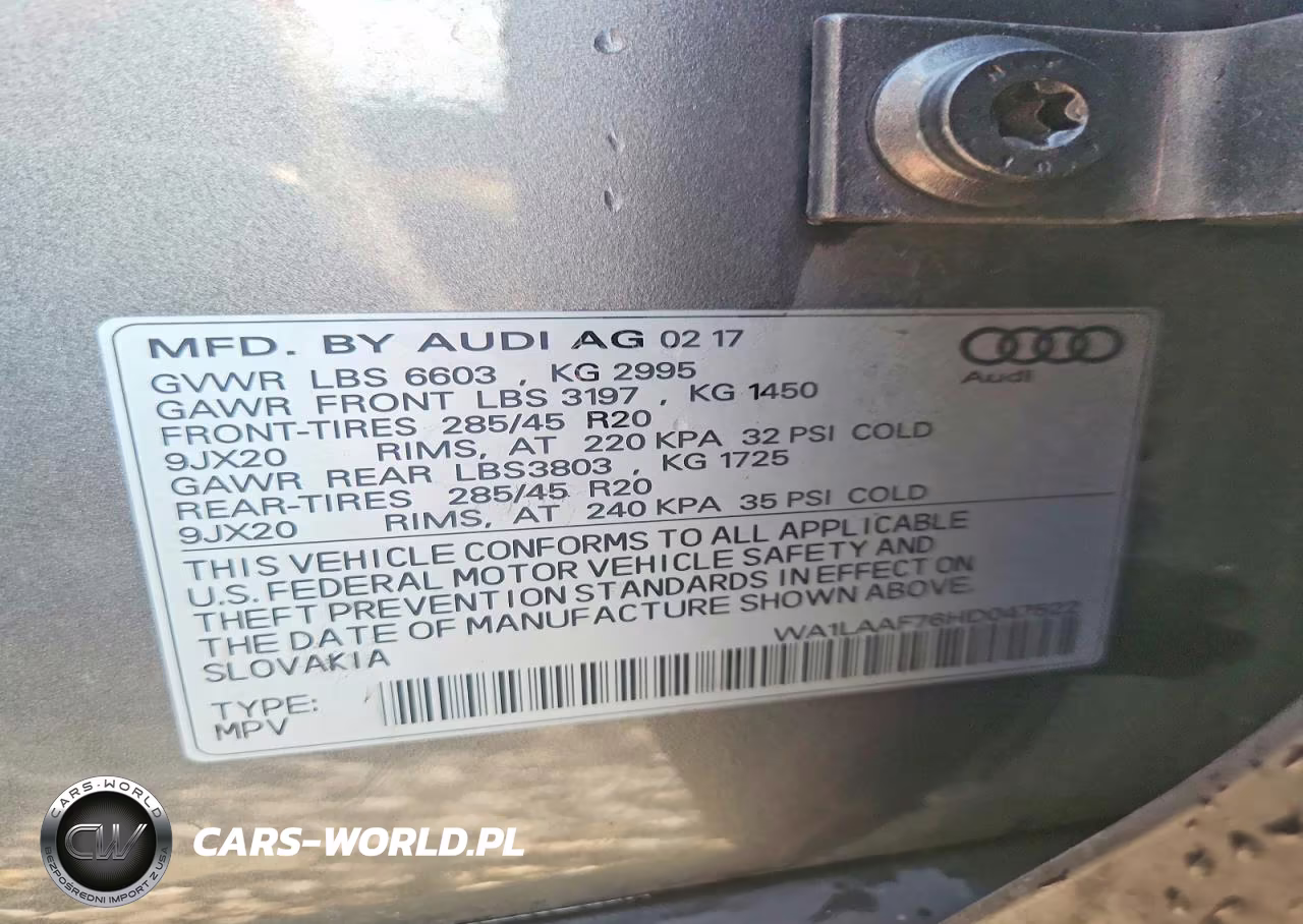 2017 Audi Q7 Premium Plus VIN:WA1LAAF76HD047522 - 13
