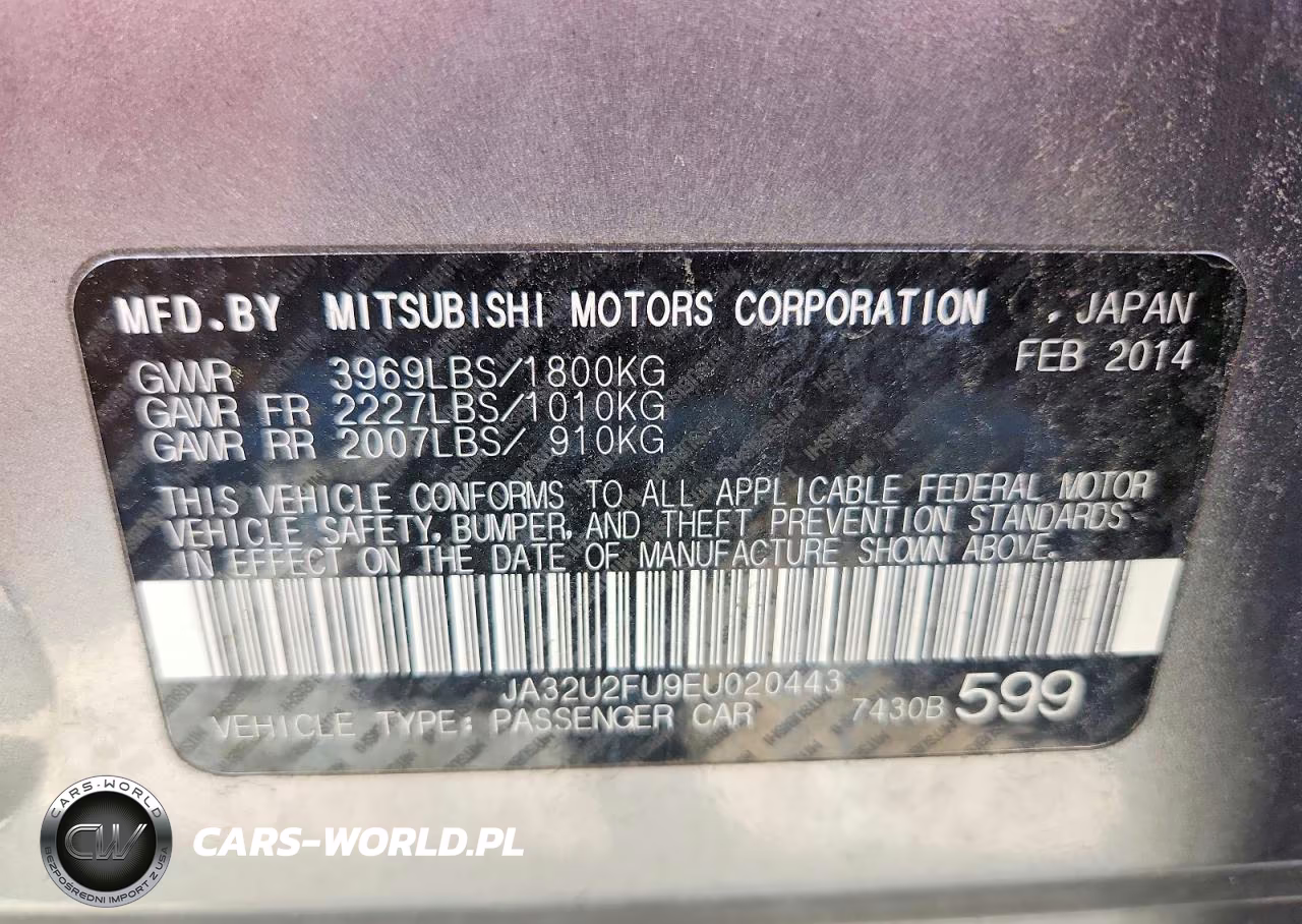 2014 Mitsubishi Lancer Es-Es Sport VIN:JA32U2FU9EU020443 - 12