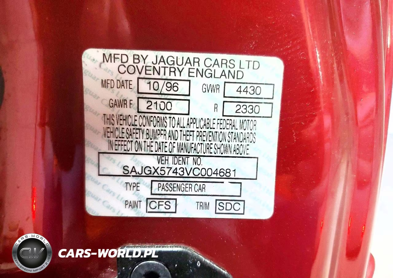 1997 Jaguar Xk8 VIN:SAJGX5743VC004681 - 12
