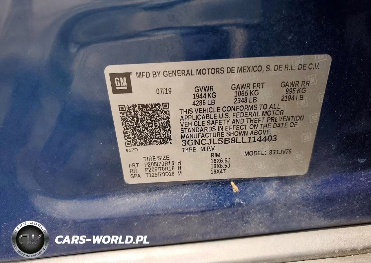 2020 Chevrolet Trax 1Lt VIN:3GNCJLSB8LL114403 - 13