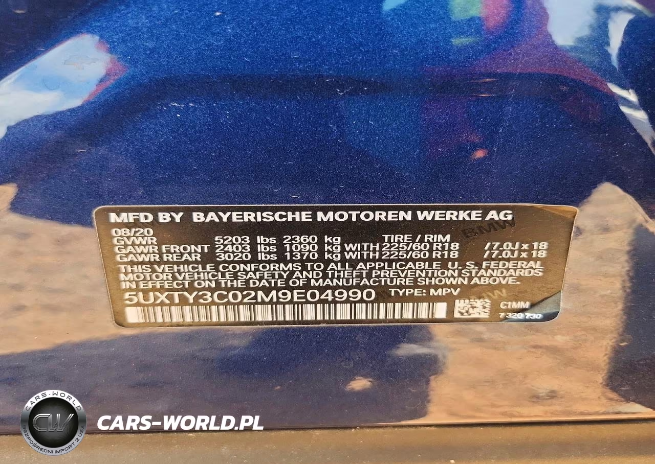 2021 BMW X3 Sdrive30I VIN:5UXTY3C02M9E04990 - 12