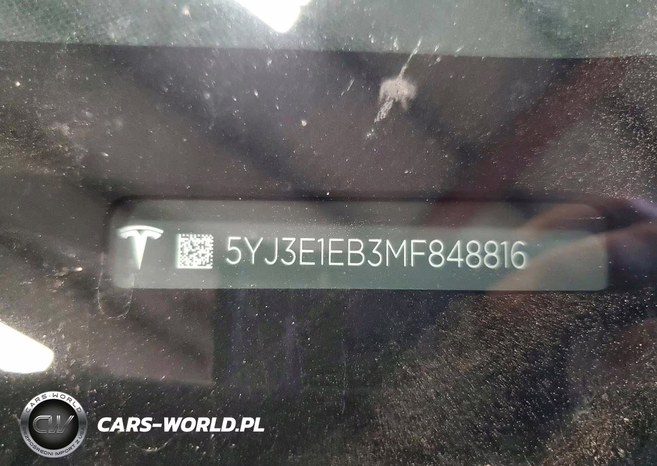 2021 Tesla Model 3 VIN:5YJ3E1EB3MF848816 - 12