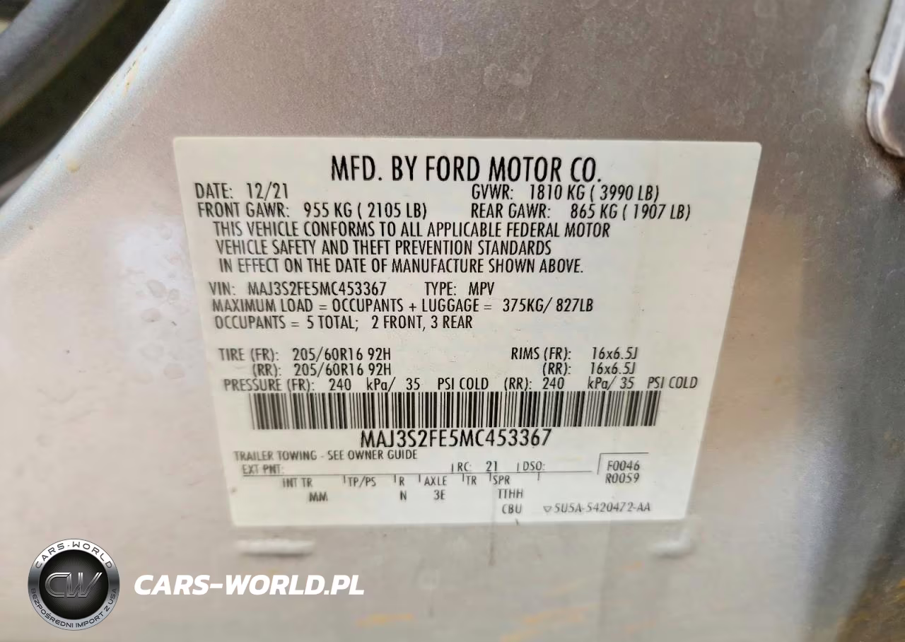 2021 Ford Ecosport S VIN:MAJ3S2FE5MC453367 - 14