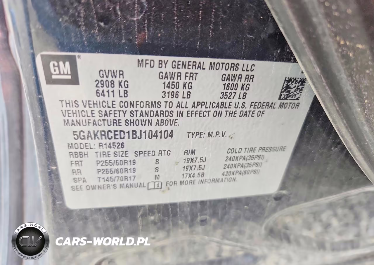 2011 Buick Enclave Cxl VIN:5GAKRCED1BJ104104 - 13