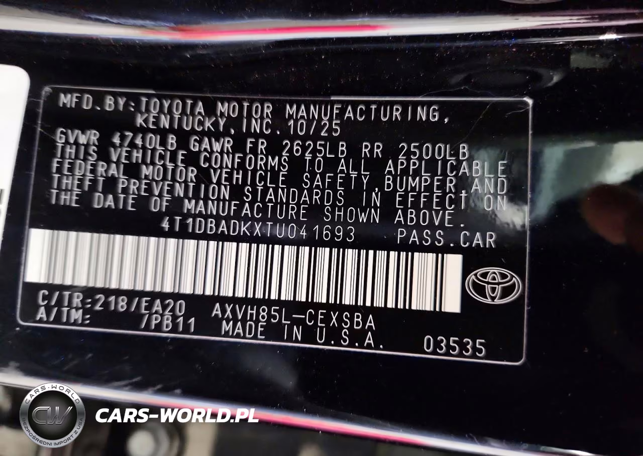 2026 Toyota Camry Se VIN:4T1DBADKXTU041693 - 13