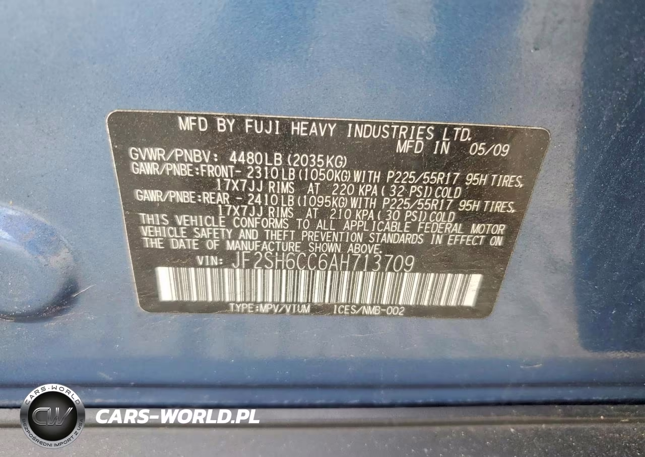 2010 Subaru Forester 2.5X Premium VIN:JF2SH6CC6AH713709 - 13