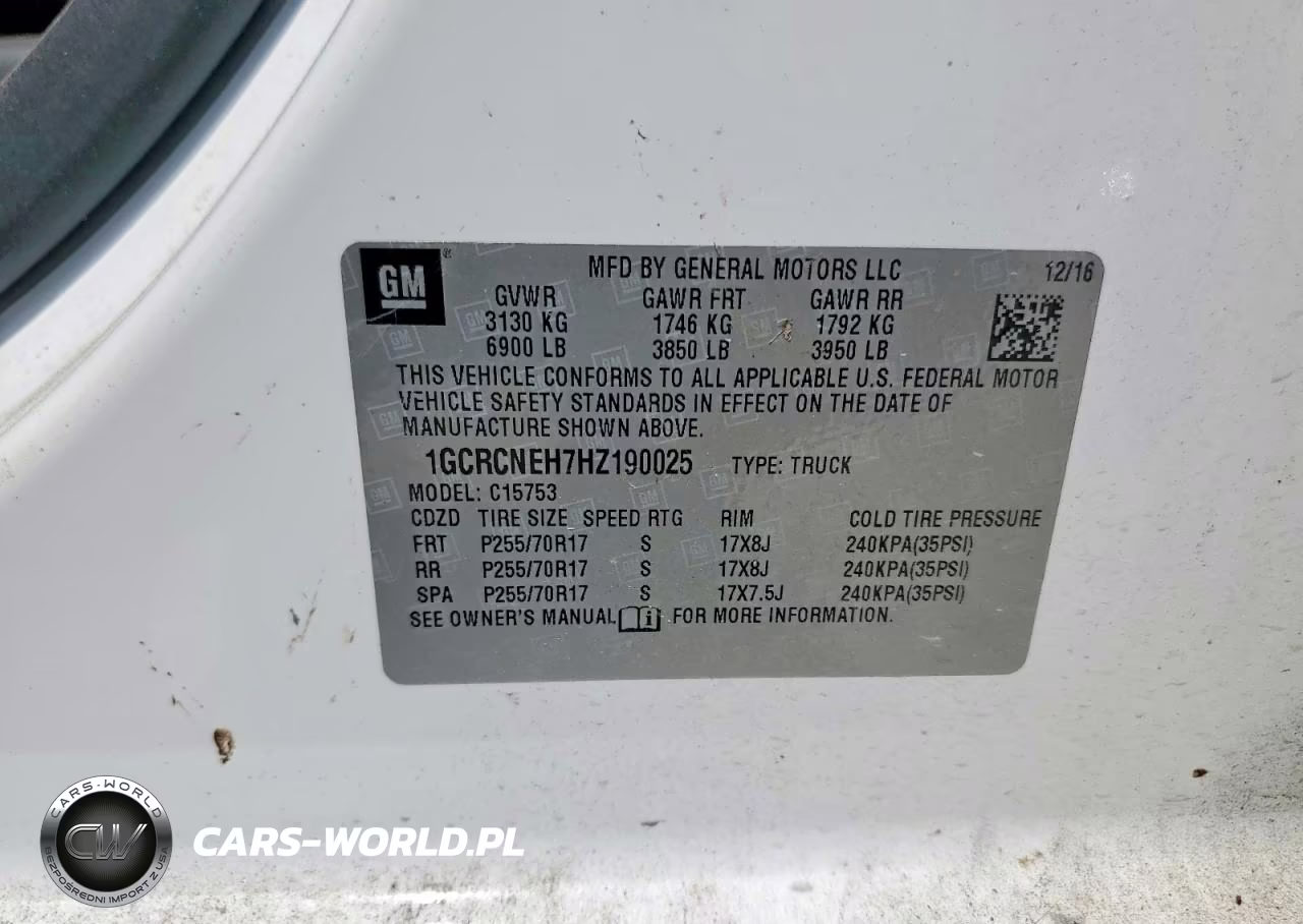 2017 Chevrolet Silverado C1500 VIN:1GCRCNEH7HZ190025 - 12