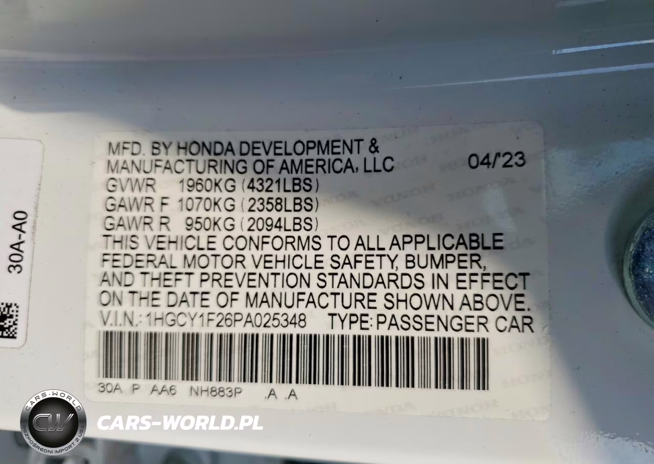 2023 Honda Accord Lx VIN:1HGCY1F26PA025348 - 12