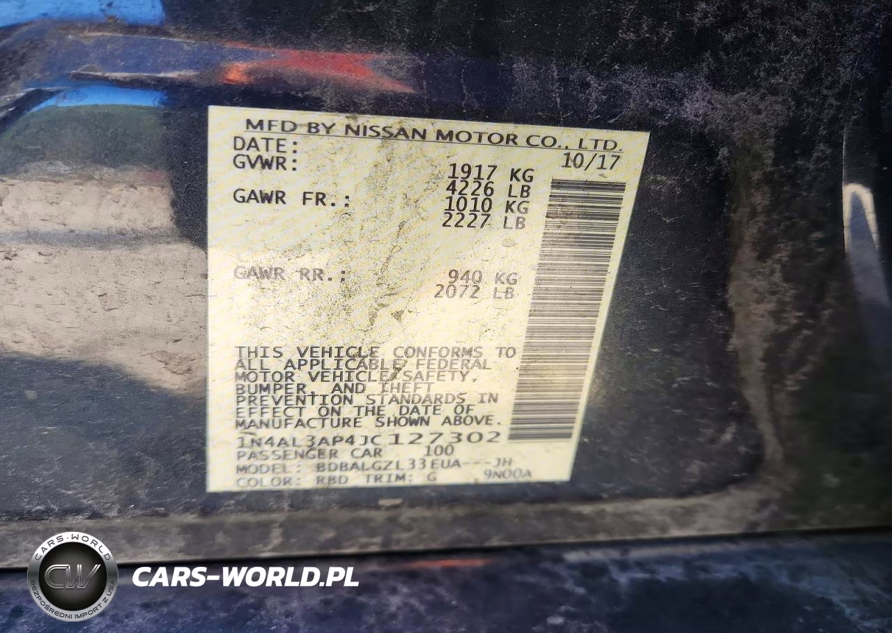 2018 Nissan Altima 2.5 S VIN:1N4AL3AP4JC127302 - 12