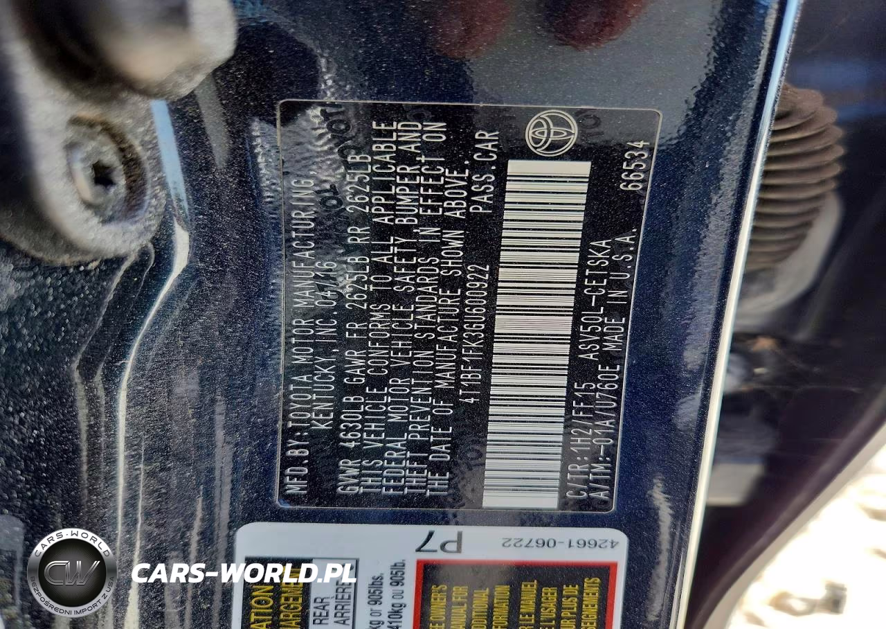 2016 Toyota Camry Se VIN:4T1BF1FK3GU600922 - 12