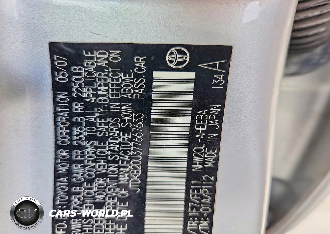 2007 Toyota Prius Base VIN:JTDKB20U377667633 - 12