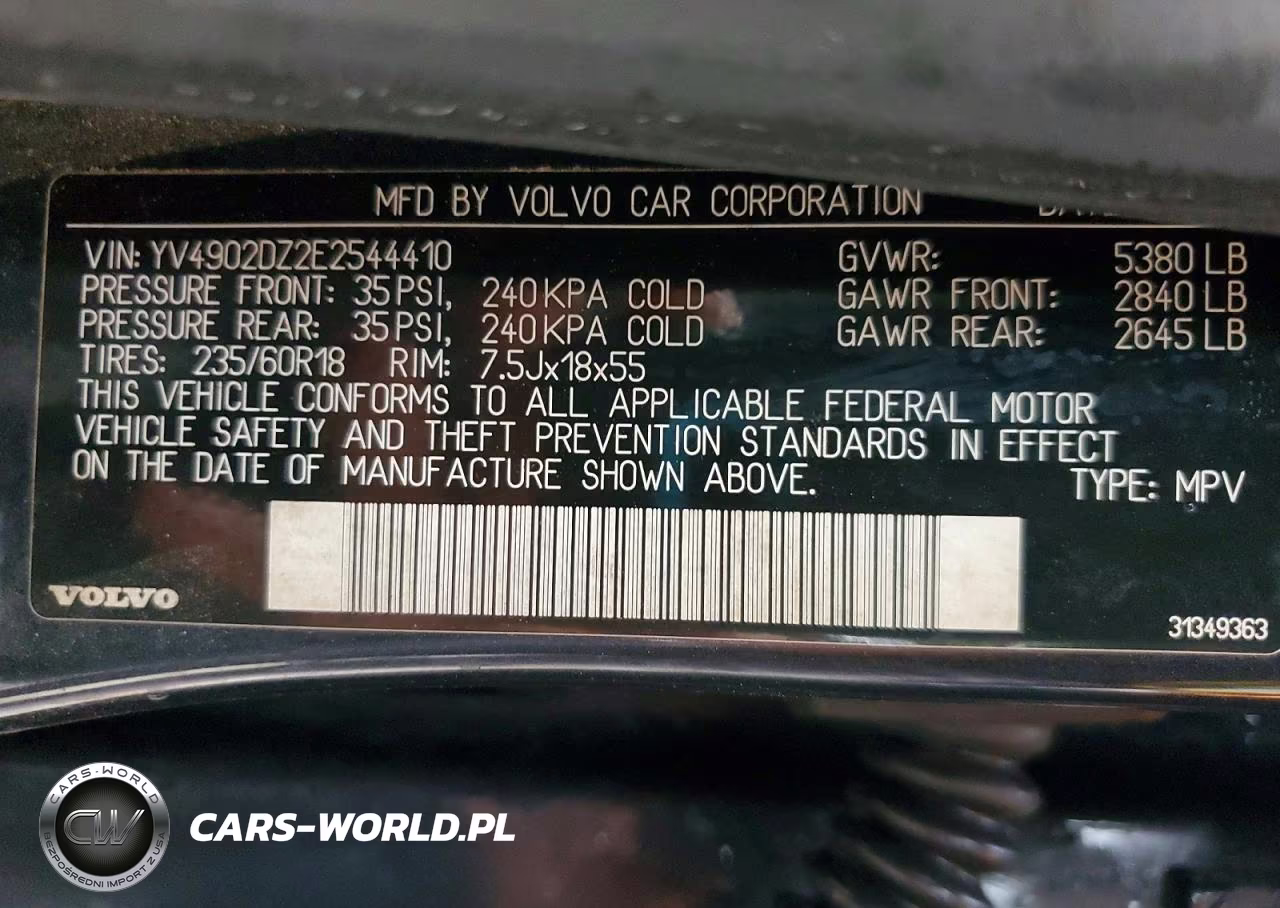 2014 Volvo Xc60 T6 VIN:YV4902DZ2E2544410 - 14
