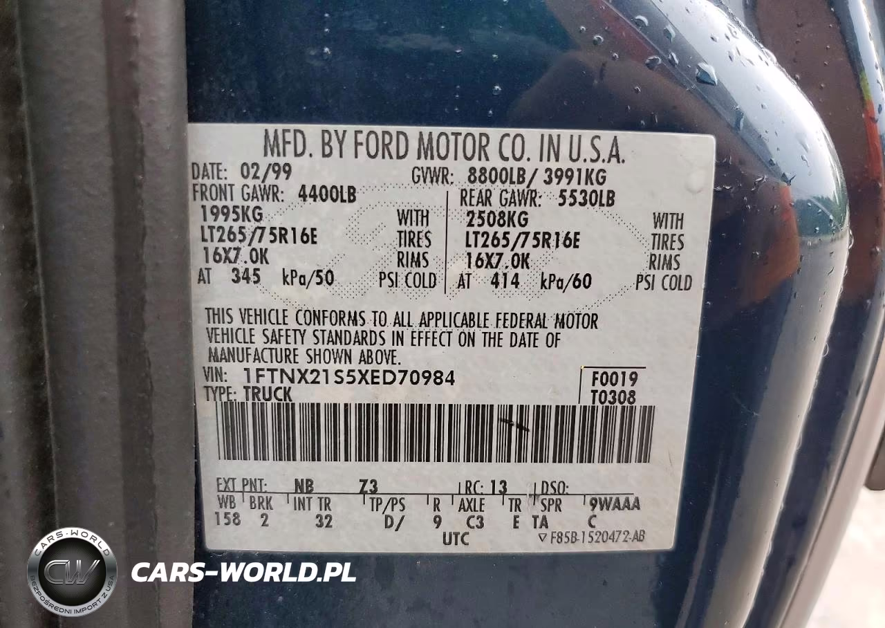 1999 Ford F250 Super Duty VIN:1FTNX21S5XED70984 - 13