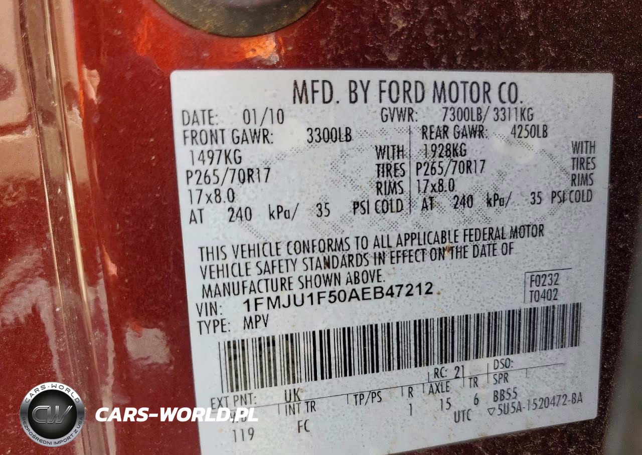 2010 Ford Expedition Xlt VIN:1FMJU1F50AEB47212 - 13