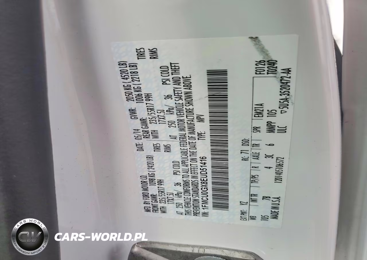 2014 Ford Escape Se VIN:1FMCU0GX8EUD51416 - 12