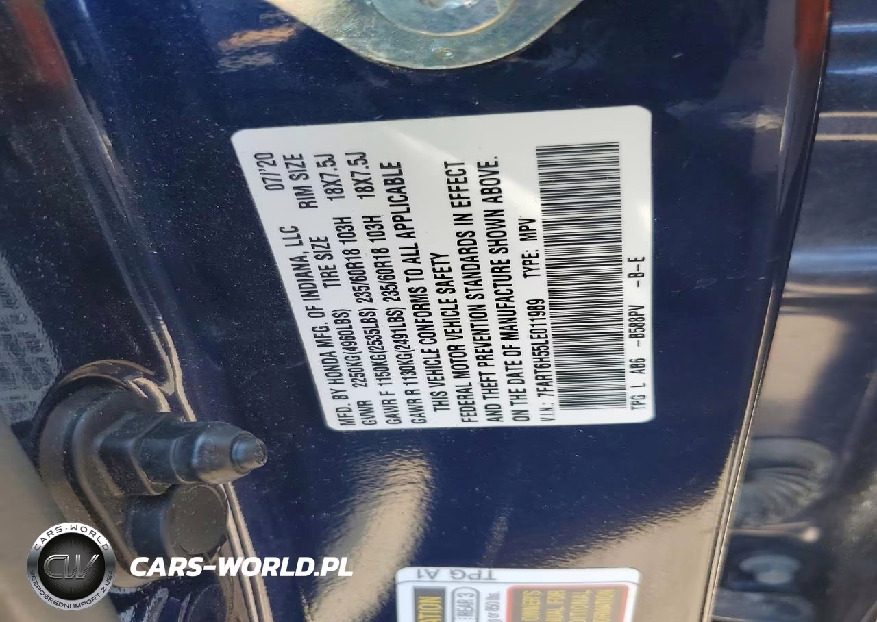 2020 Honda Cr-V Ex VIN:7FART6H55LE011989 - 13