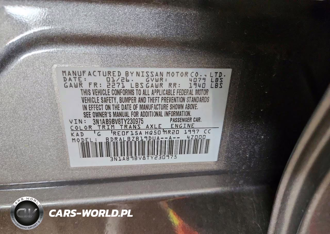 2026 Nissan Sentra S VIN:3N1AB9BV8TY230975 - 12