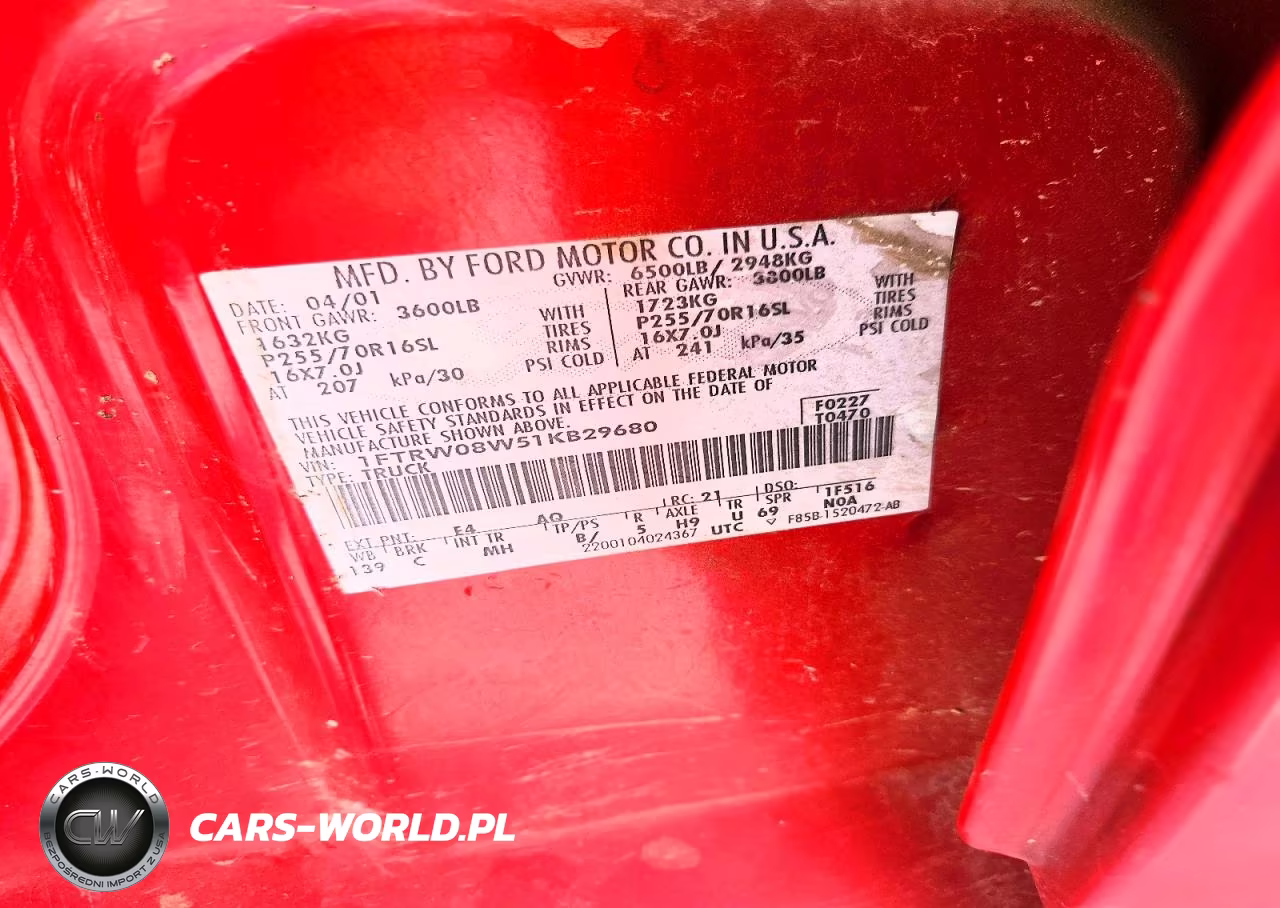 2001 Ford F150 Supercrew VIN:1FTRW08W51KB29680 - 12