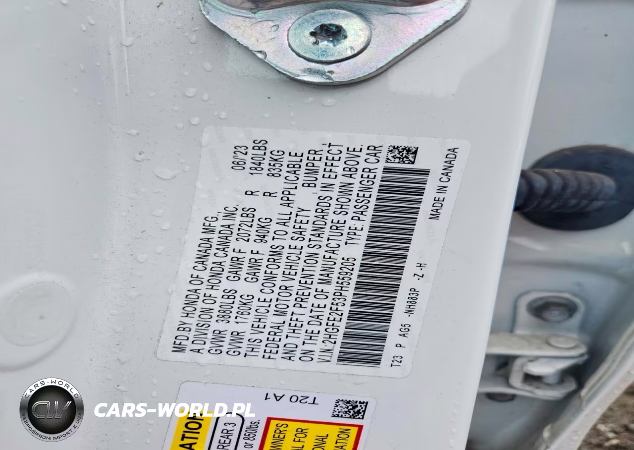 2023 Honda Civic Sport VIN:2HGFE2F53PH559205 - 12