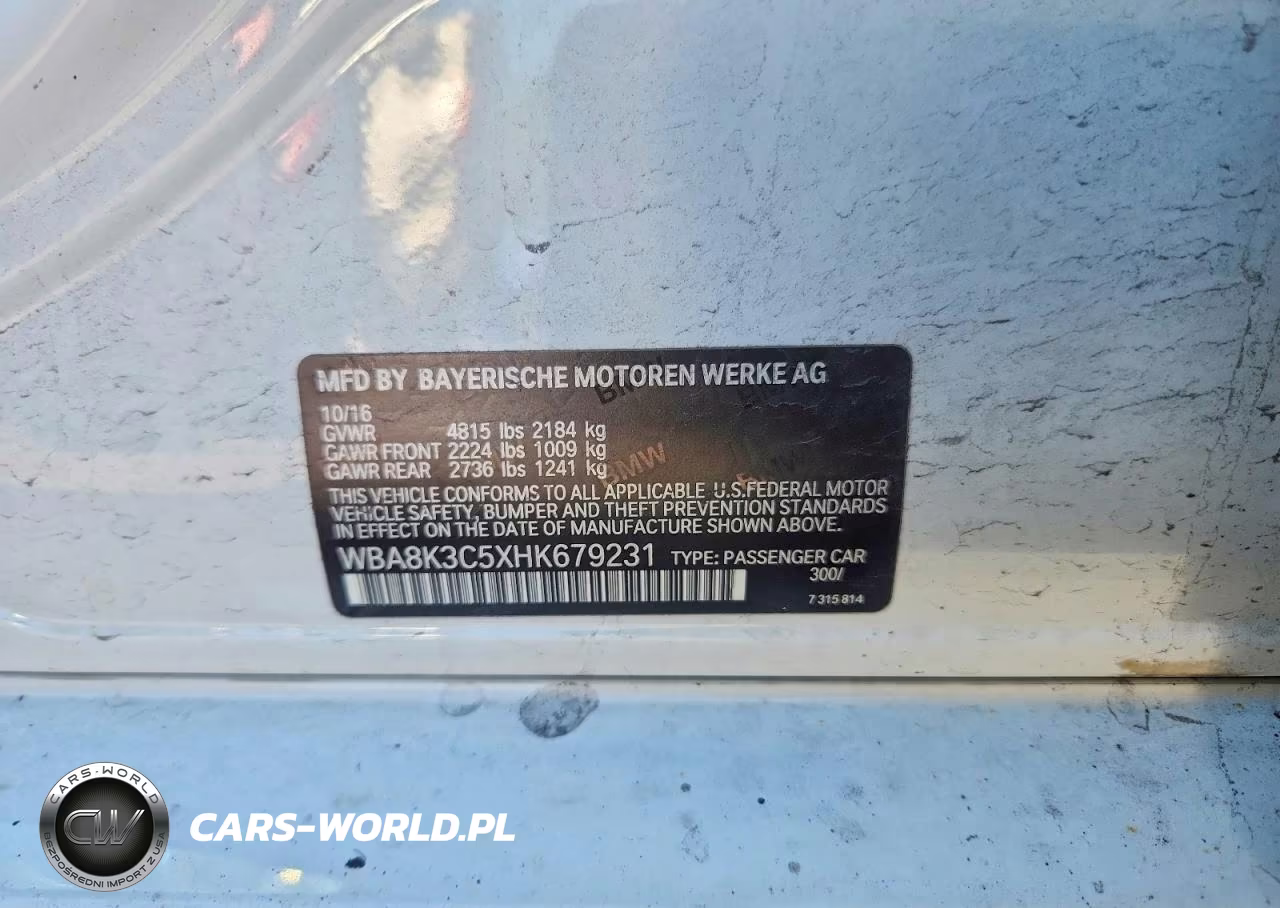 2017 BMW 330 Xi VIN:WBA8K3C5XHK679231 - 12