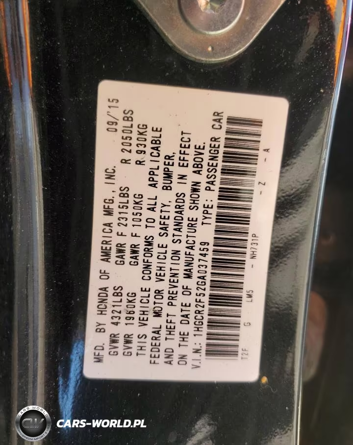 HONDA ACCORD SPO VIN:1HGCR2F52GA037459 - 12