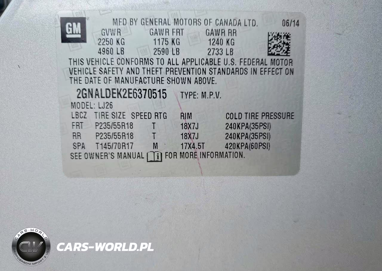 2014 Chevrolet Equinox Ltz VIN:2GNALDEK2E6370515 - 14