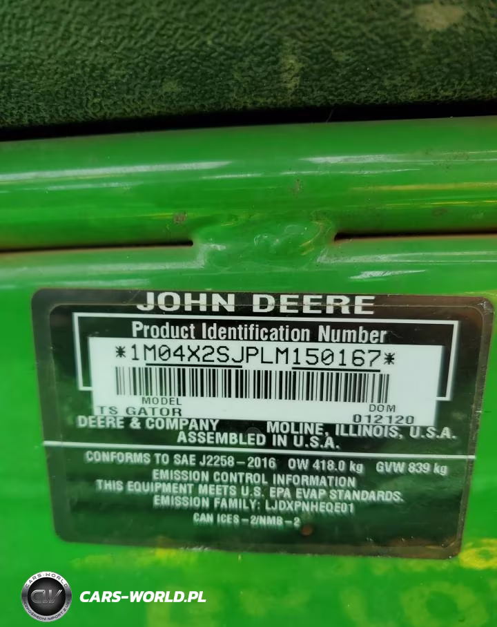 2016 John Deere Gator Utility Vehicle VIN:1M04X2SJPLM150167 - 10